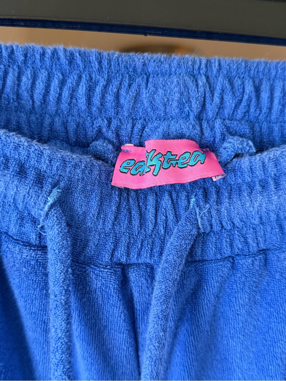 Edikted Blue Terry Cloth Wide Leg Pants Y2K. No size tag. Measures 14” size M - Picture 2 of 6